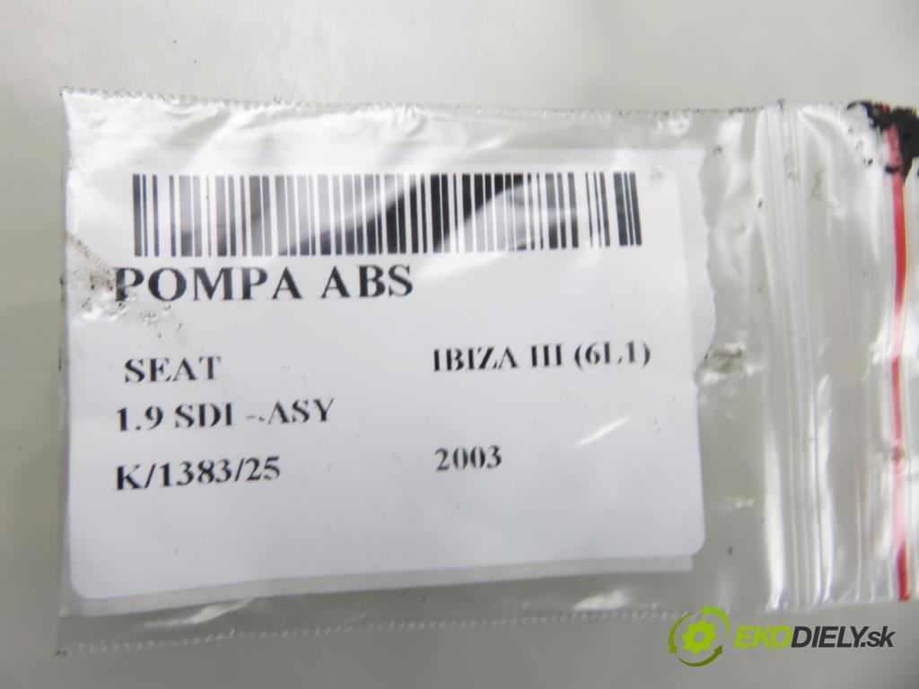 SEAT IBIZA III (6L1) HB 2003 47,00 1.9 SDI - ASY 1896,00 Pumpa ABS 0265800003 ; 6Q0614117E (Pumpa ABS)
