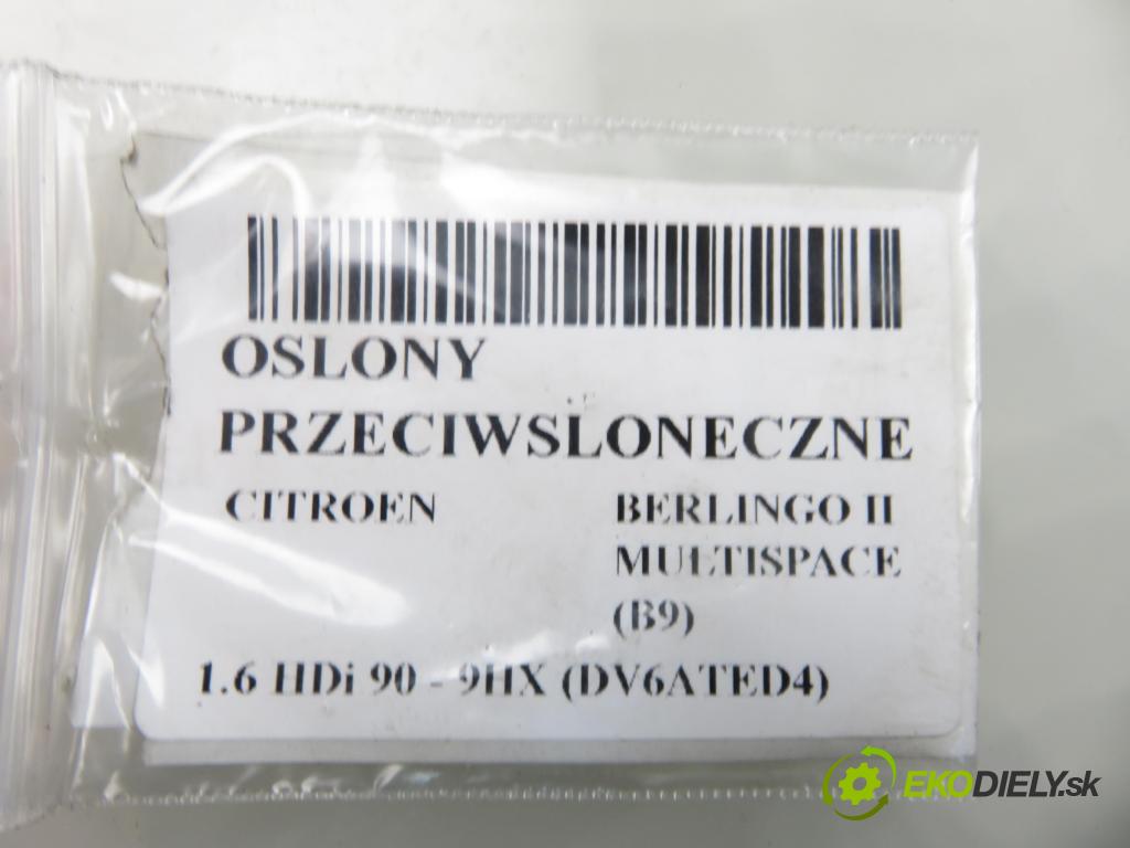 CITROEN BERLINGO MULTISPACE (B9) KOMBIVAN 2009 66,00 1.6 HDi 90 - 9HX (DV6ATED4) 1560,00 KRYTY SLUNEČNÍ SVĚTLO