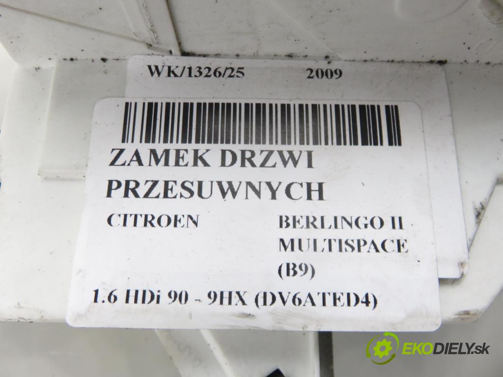 CITROEN BERLINGO MULTISPACE (B9) KOMBIVAN 2009 66,00 1.6 HDi 90 - 9HX (DV6ATED4) 1560,00 zámok Dvere posúvne 828423