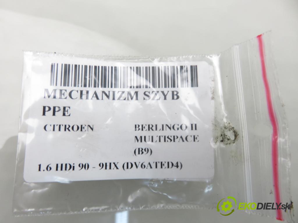 CITROEN BERLINGO MULTISPACE (B9) KOMBIVAN 2009 66,00 1.6 HDi 90 - 9HX (DV6ATED4) 1560,00 mechanismus oken PPE 9680558080