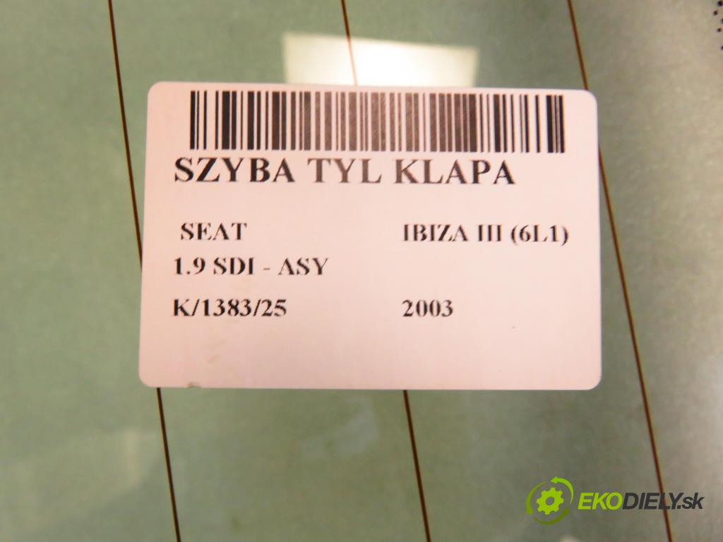 SEAT IBIZA III (6L1) HB 2003 47,00 1.9 SDI - ASY 1896,00 okno ZADNÍ: kapota