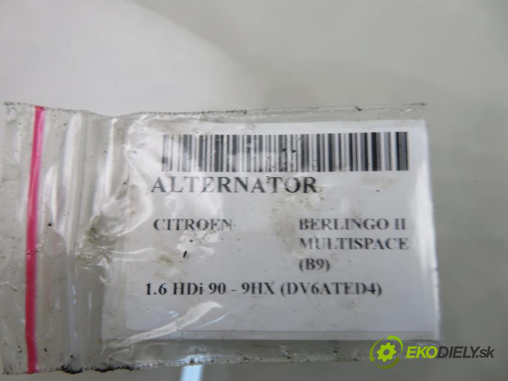 CITROEN BERLINGO MULTISPACE (B9) KOMBIVAN 2009 66,00 1.6 HDi 90 - 9HX (DV6ATED4) 1560,00 Alternátor STX100016 (Alternátor)