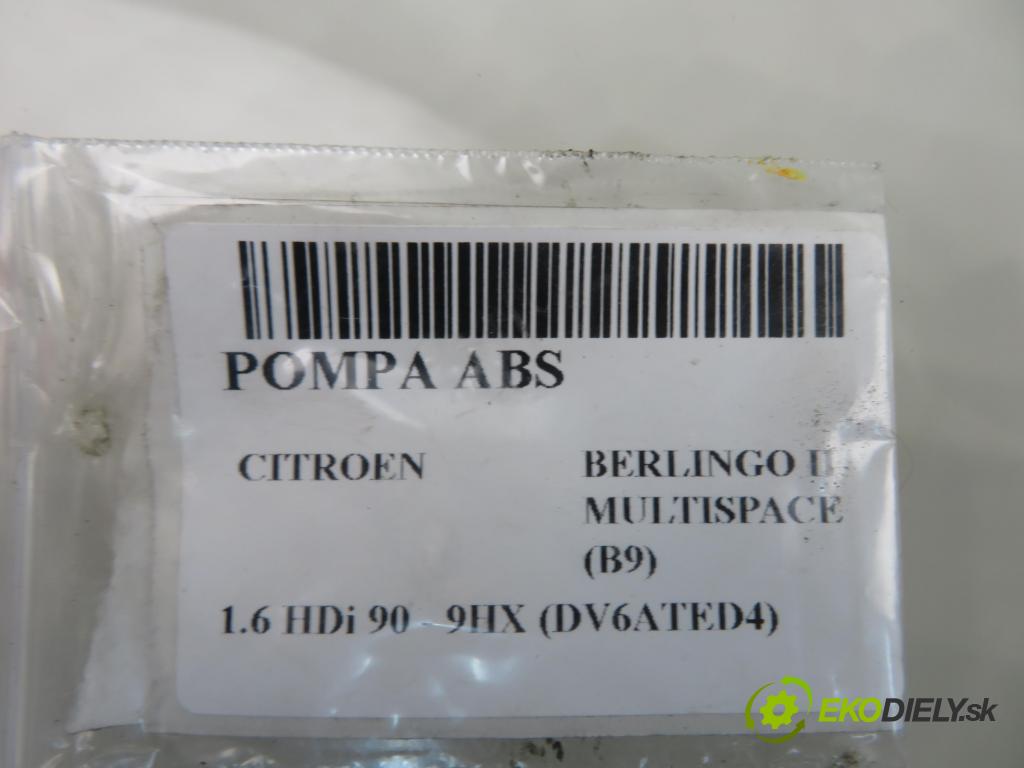 CITROEN BERLINGO MULTISPACE (B9) KOMBIVAN 2009 66,00 1.6 HDi 90 - 9HX (DV6ATED4) 1560,00 Pumpa ABS 9666098780 ; 0265800861 ; 0265232398 (Pumpa ABS)