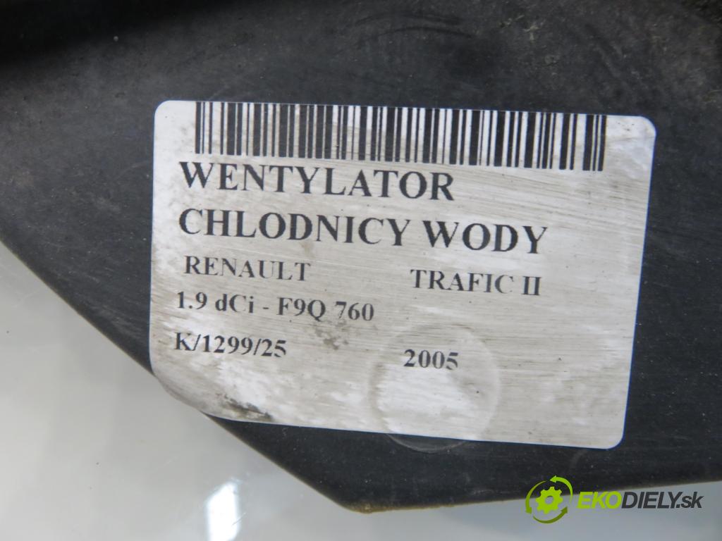 RENAULT TRAFIC II Skrzynia (FL) FURGON 2005 74,00 1.9 dCi - F9Q 760 1870,00 ventilátor chladič vody