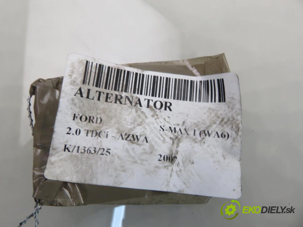 FORD S-MAX (WA6) MINIVAN 2007 96,00 2.0 TDCi - AZWA 1997,00 Alternátor TG15C174 (Alternátor)
