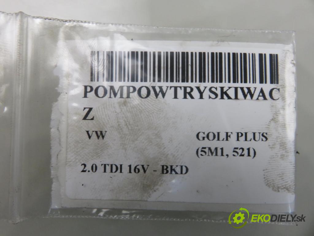 VW GOLF PLUS (5M1, 521) MINIVAN 2005 103,00 2.0 TDI 16V - BKD 1968,00 Vstrekovač 03G130073G ; 0414720404 (Vstrekovač paliva)