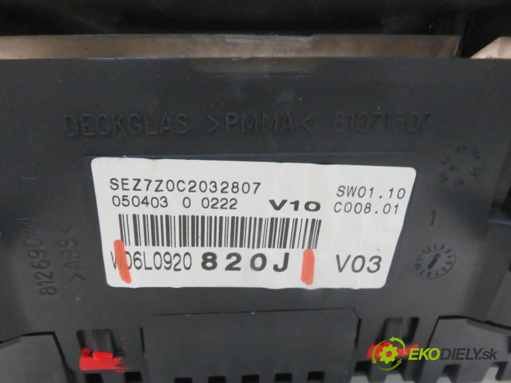 SEAT IBIZA III (6L1) HB 2003 55,00 1.4 TDI 75 - AMF 1422,00 prístrojovka elektrický 6L0920820J
