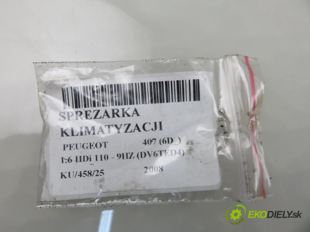 PEUGEOT 407 (6D_) SEDAN 2008 80,00 1.6 HDi 110 - 9HZ (DV6TED4) 1560,00 KOMPRESOR: klimatizácie 9660555280 (Kompresor klimatizácie)