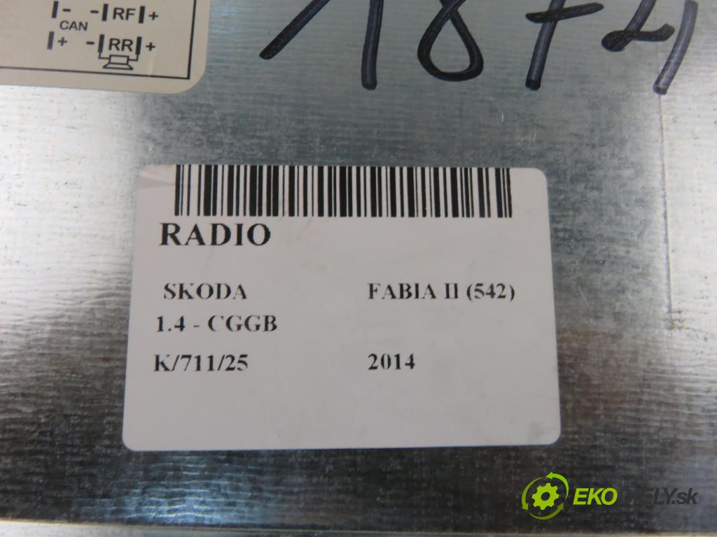 SKODA FABIA II (542) HB 2014 63,00 1.4 - CGGB 1390,00 RADIO CD 5J0035152D