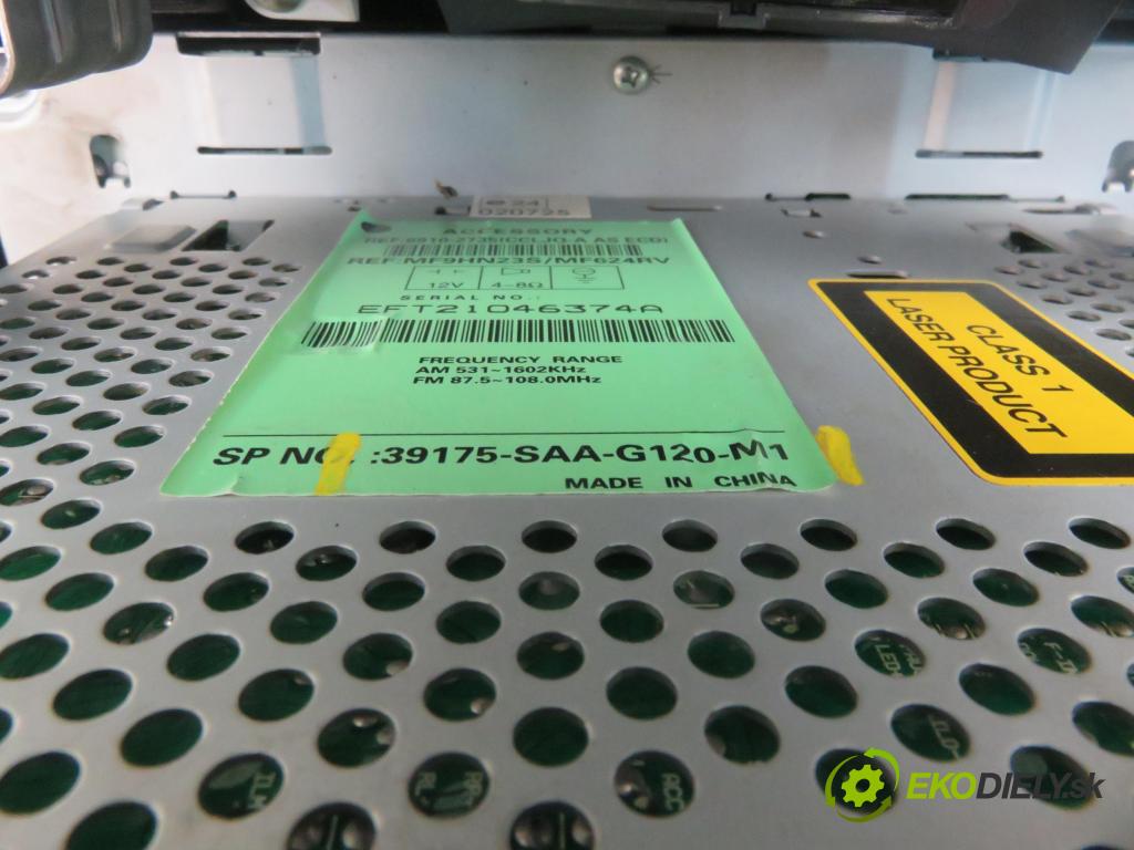 HONDA JAZZ II (GD_, GE3, GE2) HB 2004 61,00 1.3 (GD1) - L13A1 1339,00 RADIO CD 39175SAAG120M1 ; 39100SAAG131