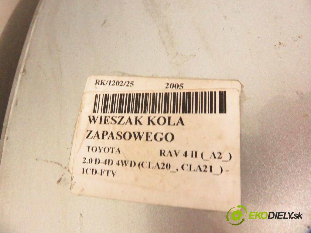 TOYOTA RAV 4 II (_A2_) SUV 2005 85,00 2.0 D-4D 4WD 116 - 1CD-FTV 1995,00 ZÁVĚS KOLA NÁHRADNÍ: 