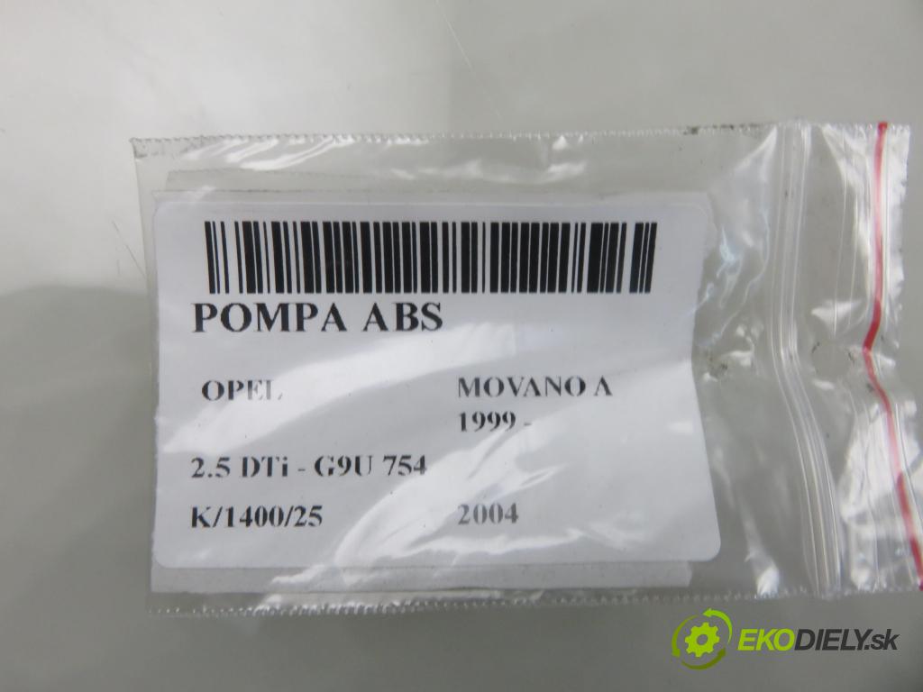 OPEL MOVANO Furgon (X70) FURGON 2004 0,00 2.5 DTi - G9U 754 2464,00 Pumpa ABS 13664106 ; 8200196053 (Pumpa ABS)