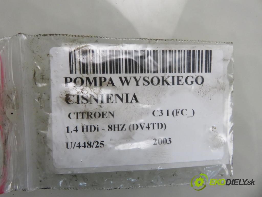CITROEN C3 I (FC_) HB 2003 50,00 1.4 HDi - 8HZ (DV4TD) 1398,00 pumpa vysokého TLAK: FTP619810 ; 5WS40008 ; 9651590880