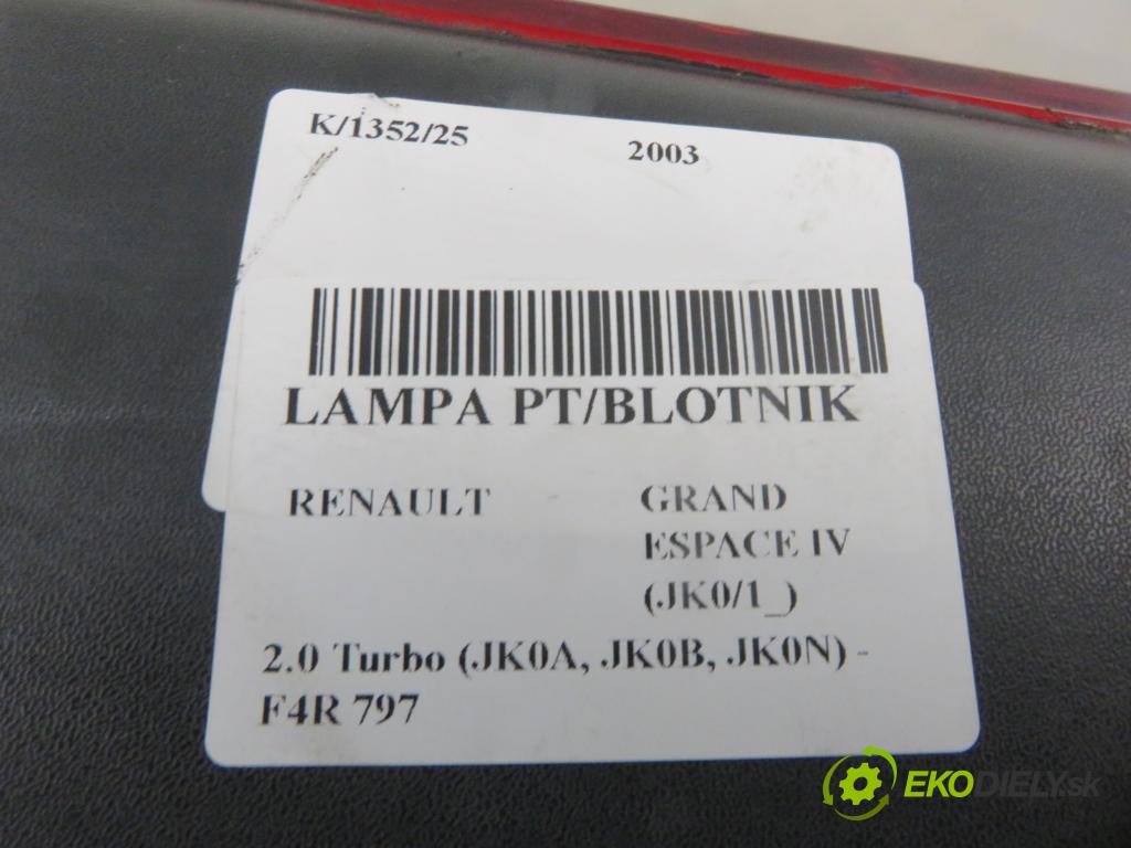 RENAULT GRAND ESPACE IV (JK0/1_) MINIVAN 2003 125,00 2.0 Turbo (JK0A, JK0B, JK0N) - F4R 797 1998,00 světlo pravé zadní 8200027152