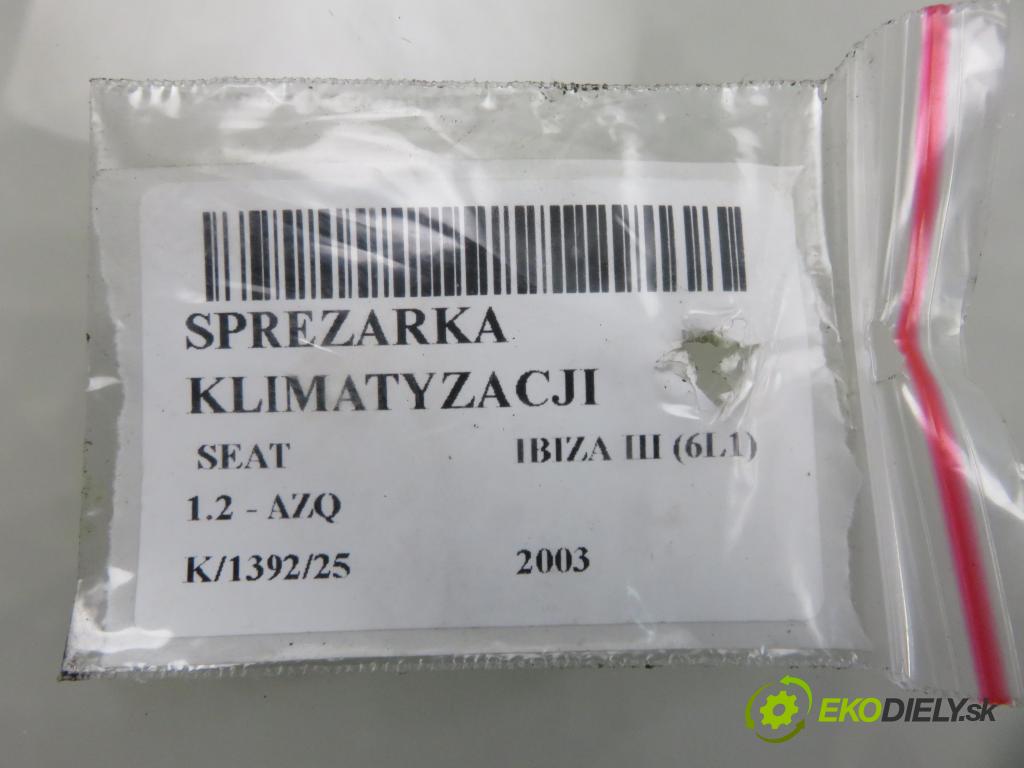 SEAT IBIZA III (6L1) HB 2003 47,00 1.2 12V - AZQ 1198,00 KOMPRESOR: klimatizácie 6Q0820808G (Kompresor klimatizácie)