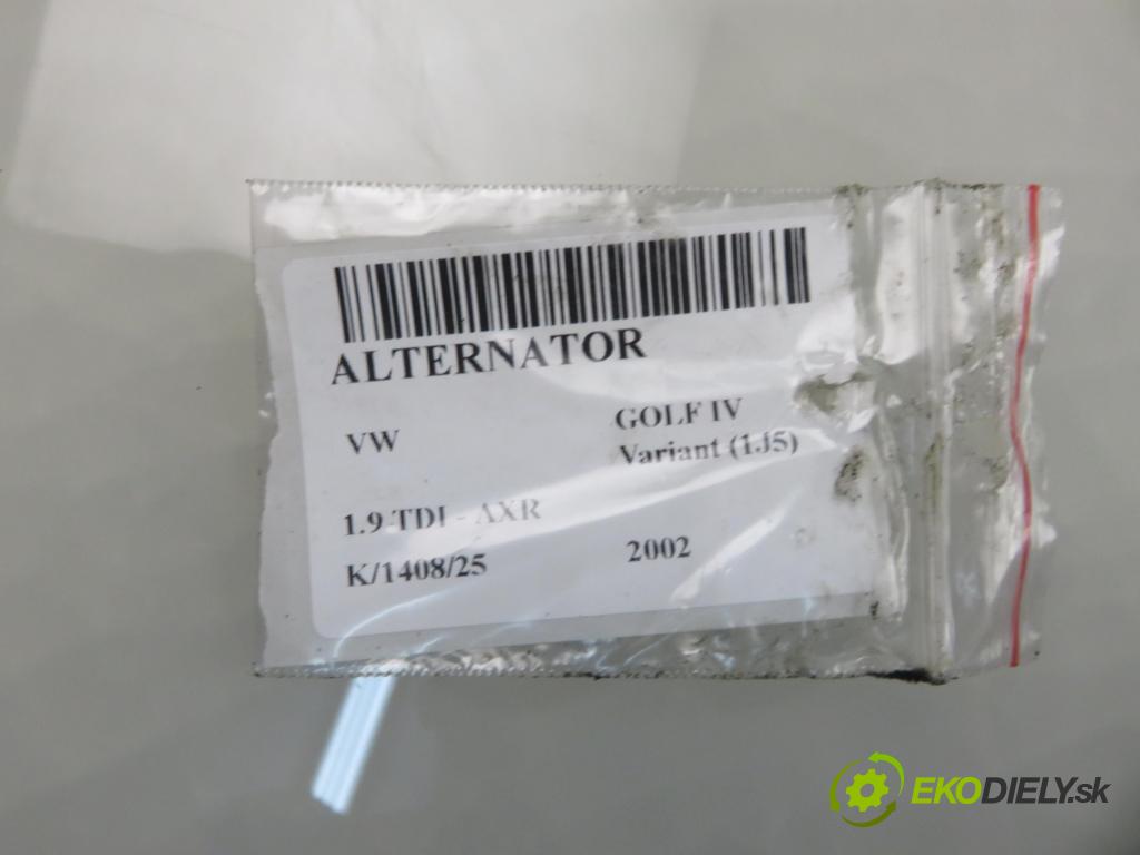VW GOLF IV Variant (1J5) KOMBI 2002 74,00 1.9 TDI PD 101 - AXR 1896,00 Alternátor 028903029G (Alternátor)