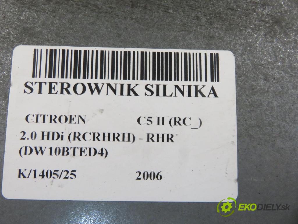 CITROEN C5 II (RC_) LIFTBACK 2006 100,00 2.0 HDi 136 - RHR (DW10BTED4) 1997,00 řídící jednotka motora 5WS40258IT ; SW9663606480 ; HW9655534080