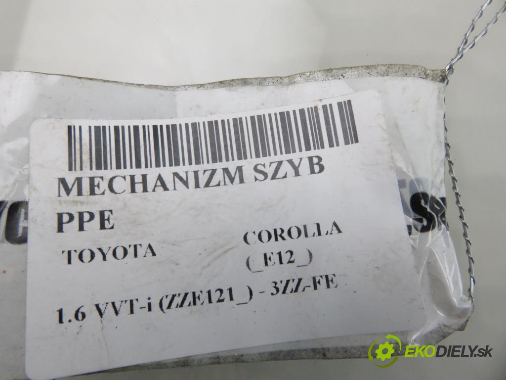 TOYOTA COROLLA (_E12_) HB 2004 81,00 1.6 VVT-i (ZZE121_) - 3ZZ-FE 1598,00 mechanismus oken PPE 6981002130