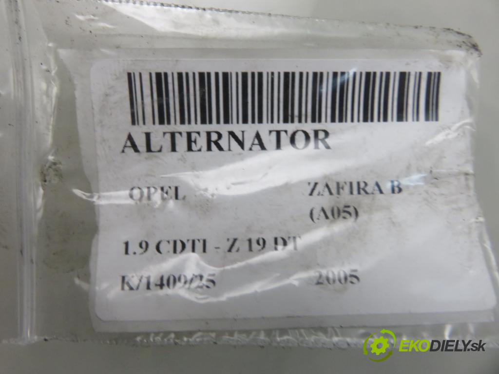 OPEL ZAFIRA B (A05) MINIVAN 2005 88,00 1.9 CDTI 8V 120 - Z 19 DT 1910,00 Alternátor A4042 (Alternátor)
