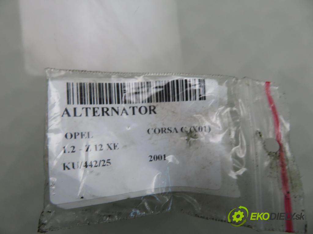 OPEL CORSA C (X01) HB 2001 55,00 1.2 16V 75 - Z 12 XE 1199,00 Alternátor 24437119 ; 24437119X ; 0124225041 (Alternátor)