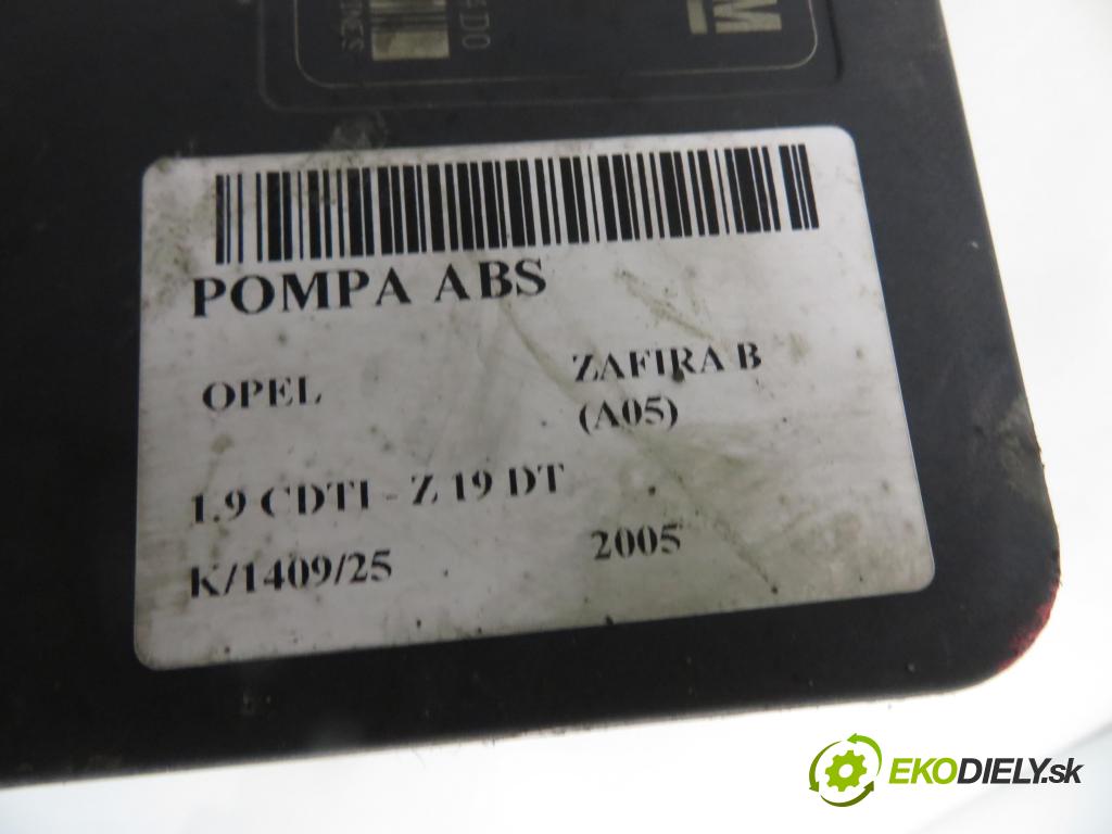 OPEL ZAFIRA B (A05) MINIVAN 2005 88,00 1.9 CDTI 8V 120 - Z 19 DT 1910,00 Pumpa ABS 10096005593 ; 13234911AS (Pumpa ABS)