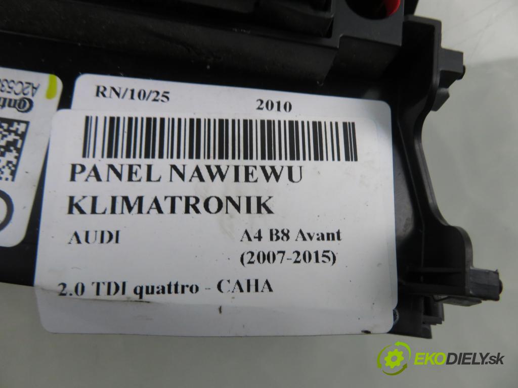 AUDI A4 Avant (8K5, B8) KOMBI 2010 125,00 2.0 TDI quattro - CAHA 1968,00 Panel topení KLIMATRONIK 8T1820043AK ; A2C53345976