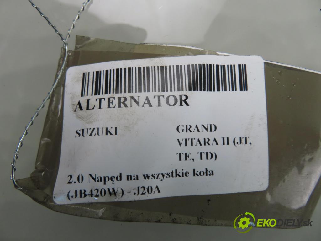 SUZUKI GRAND VITARA II (JT, TE, TD) SUV 2006 103,00 2.0 140 (JB420W) - J20A 1995,00 Alternátor 3140065J1 ; A5TG0291 (Alternátor)