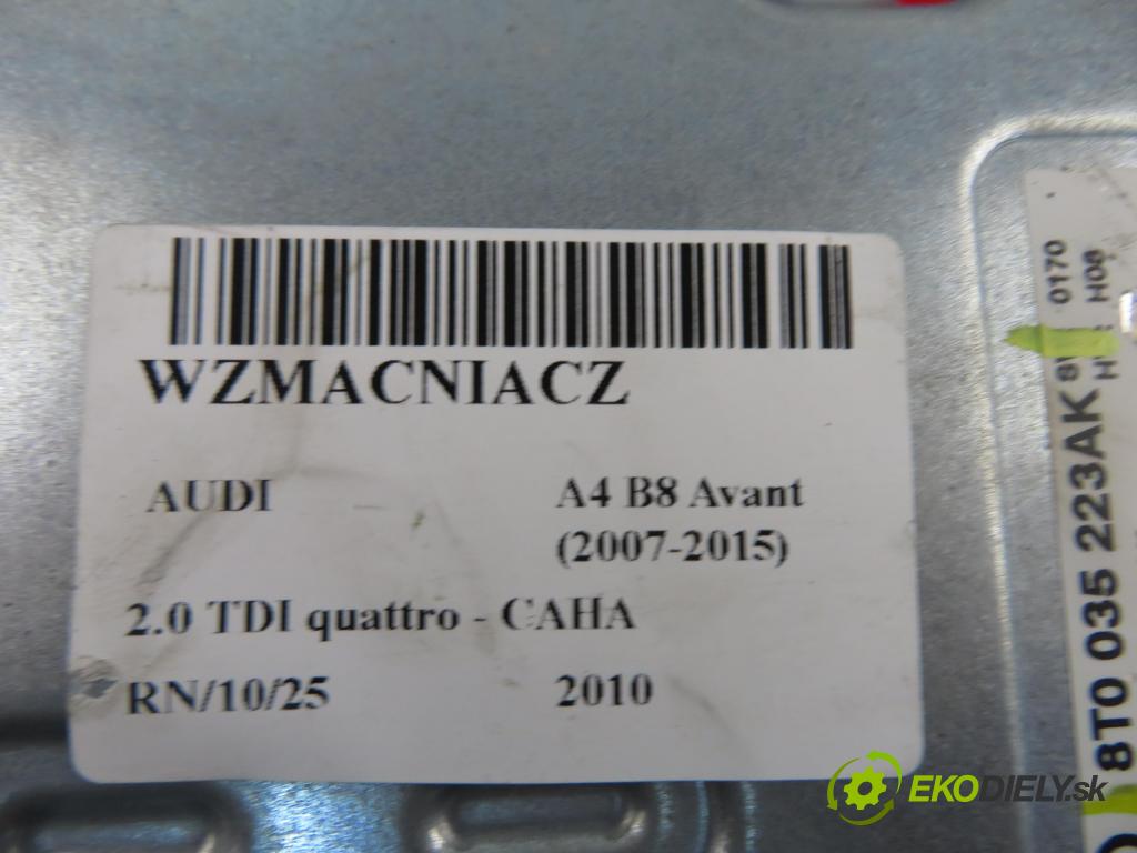 AUDI A4 Avant (8K5, B8) KOMBI 2010 125,00 2.0 TDI quattro - CAHA 1968,00 Zosilňovač 8T0035223AK (Zosilňovač)