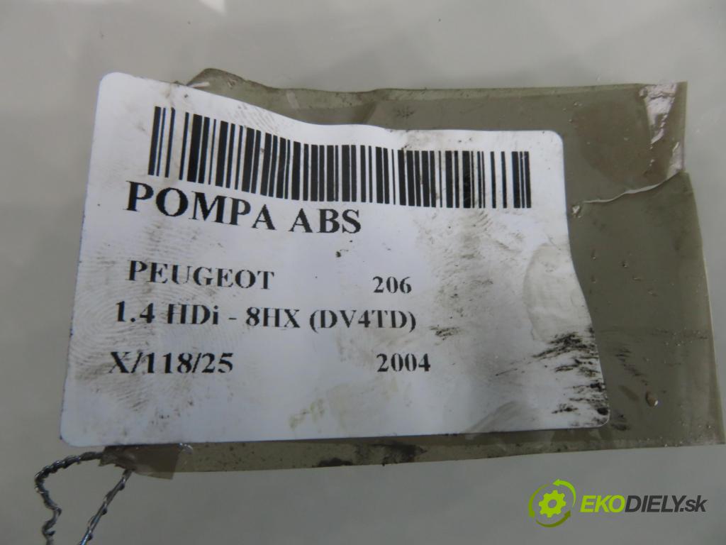 PEUGEOT 206 liftback (2A/C) HB 2004 51,00 1.4 HDi - 8HX (DV4TD) 1398,00 Pumpa ABS 10097011143 ; 9652342980 (Pumpa ABS)