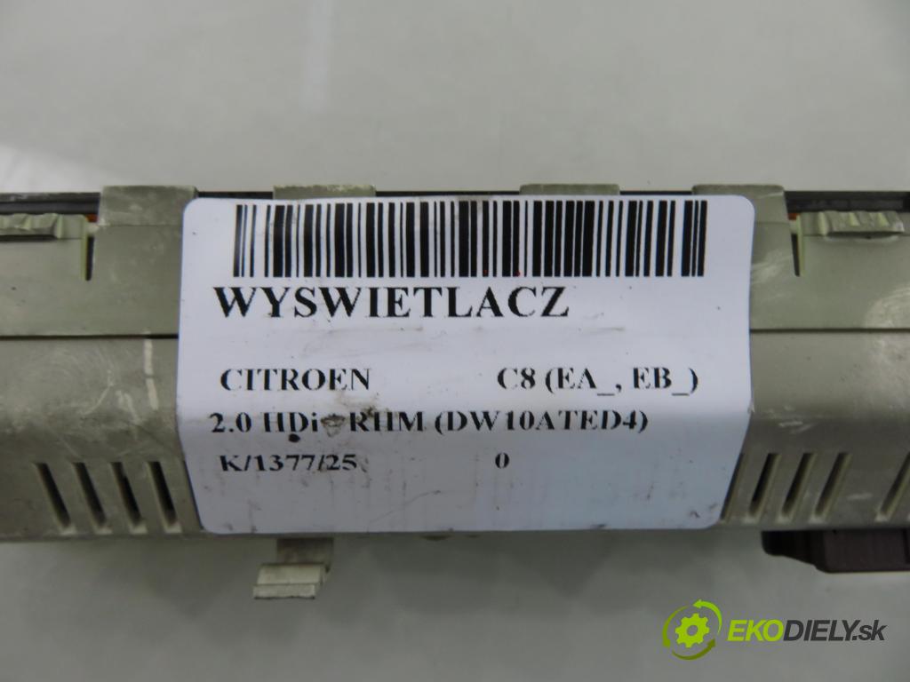 CITROEN C8 (EA_, EB_) MINIVAN 2005 79,00 2.0 HDi - RHM (DW10ATED4) 1997,00 ZOBRAZIT: 9658083380