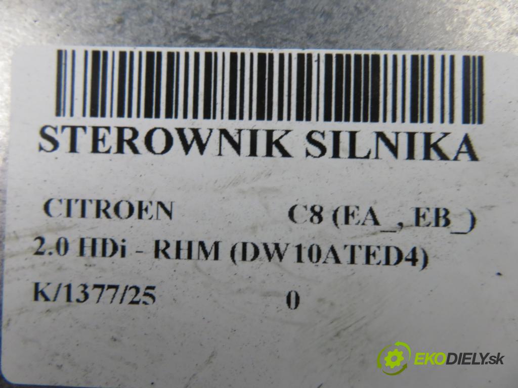CITROEN C8 (EA_, EB_) MINIVAN 2005 79,00 2.0 HDi - RHM (DW10ATED4) 1997,00 řídící jednotka motora 0281012463 ; 9661145580