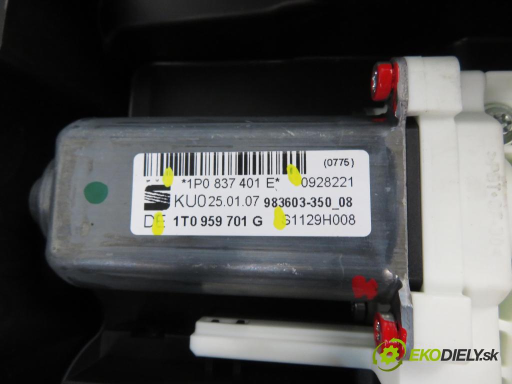 SEAT LEON (1P1) HB 2007 77,00 1.9 TDI - BXE 1896,00 mechanismus oken 1K0959793M ; 1P0837401E ; 1T0959701G