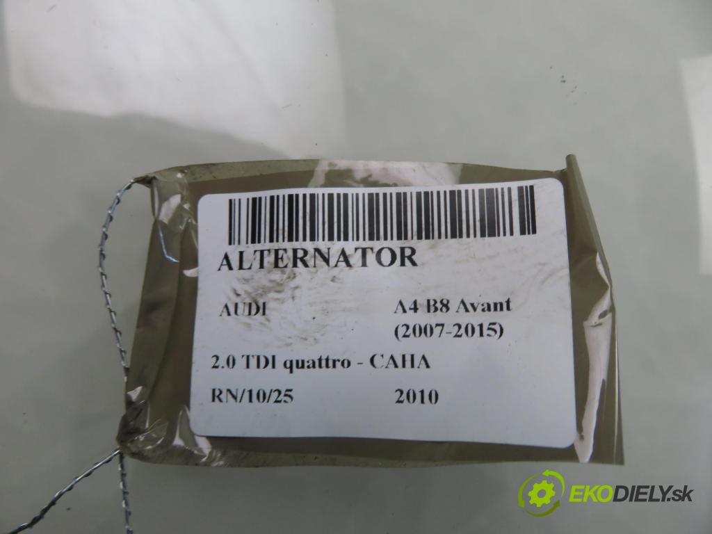 AUDI A4 Avant (8K5, B8) KOMBI 2010 125,00 2.0 TDI quattro - CAHA 1968,00 Alternátor 03G903016G (Alternátor)