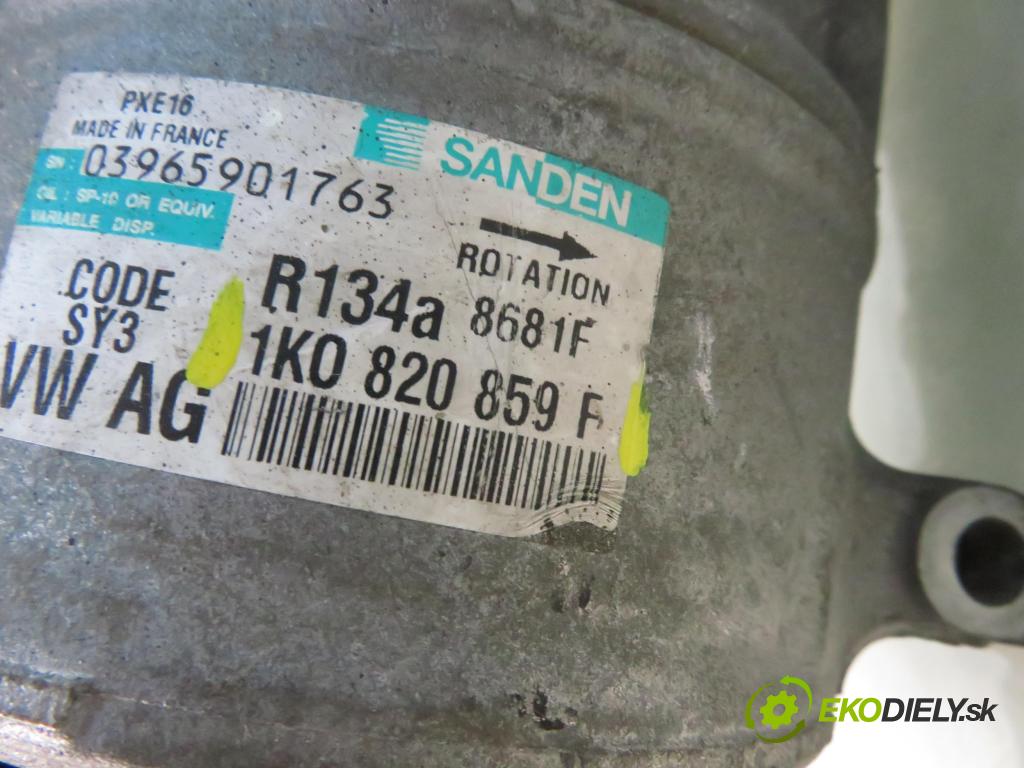 SEAT LEON (1P1) HB 2007 77,00 1.9 TDI - BXE 1896,00 KOMPRESOR: klimatizácie 1K0820859F (Kompresor klimatizácie)