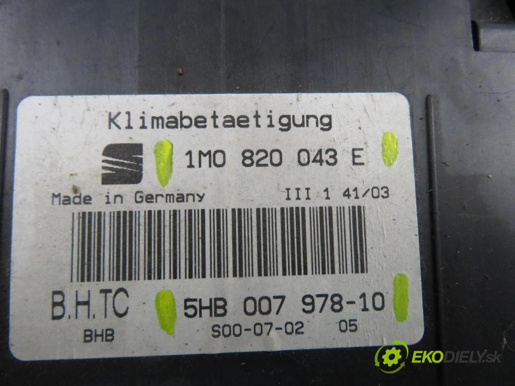 SEAT LEON (1M1) HB 2002 110,00 1.9 TDI PD 150 - ARL 1896,00 Panel topení KLIMATRONIK 1M0820043E ; 5HB00797810