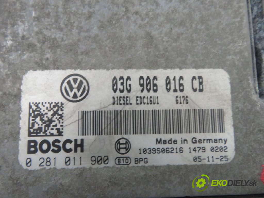 VW GOLF V (1K1) HB 2006 77,00 1.9 TDI PD 105 - BKC 1896,00 řídící jednotka motora 03G906016CB ; 0281011900
