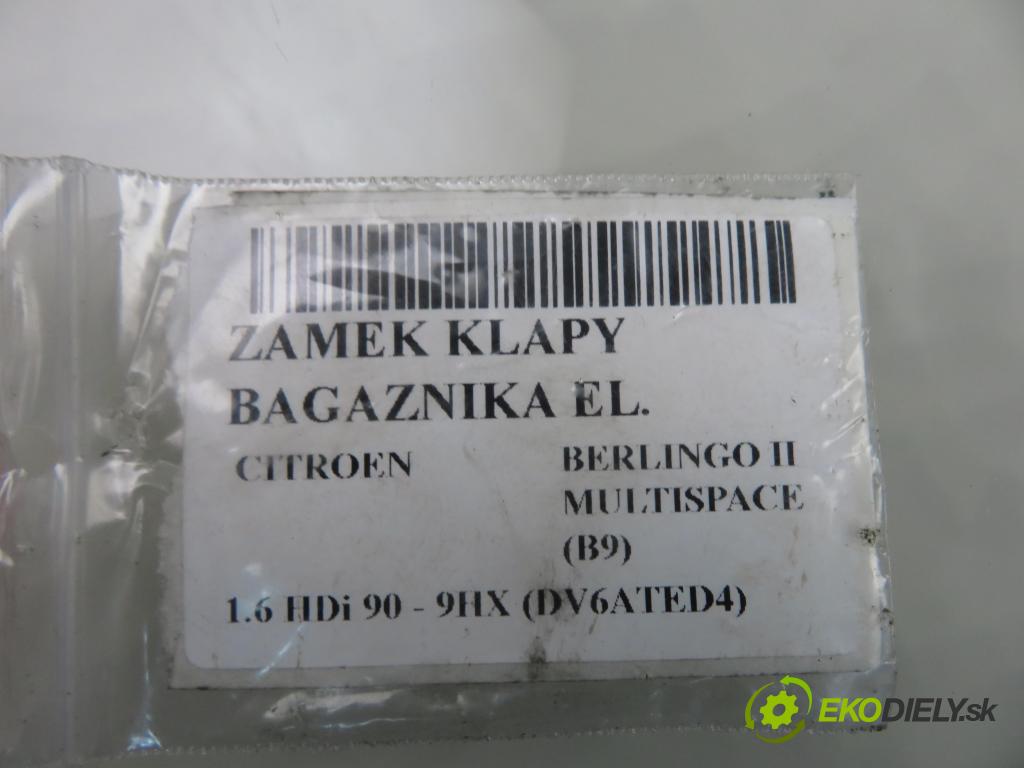 CITROEN BERLINGO MULTISPACE (B9) KOMBIVAN 2009 66,00 1.6 HDi 90 - 9HX (DV6ATED4) 1560,00 zámok dveří kufr EL. 9671153780
