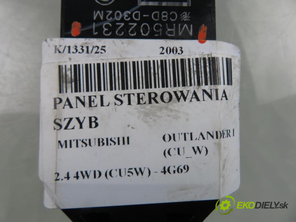 MITSUBISHI OUTLANDER I (CU_W) SUV 2003 118,00 2.4 4WD 160 (CU5W) - 4G69 2378,00 Panel ovládaní oken MR502231