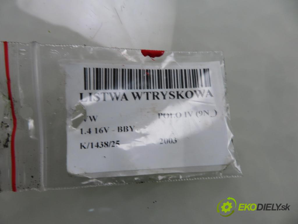 VW POLO (9N_) HB 2003 55,00 1.4 16V 75 - BBY 1390,00 Lišta vstrekovacia 036133320 ; 0369066031M (Vstrekovacia lišta)