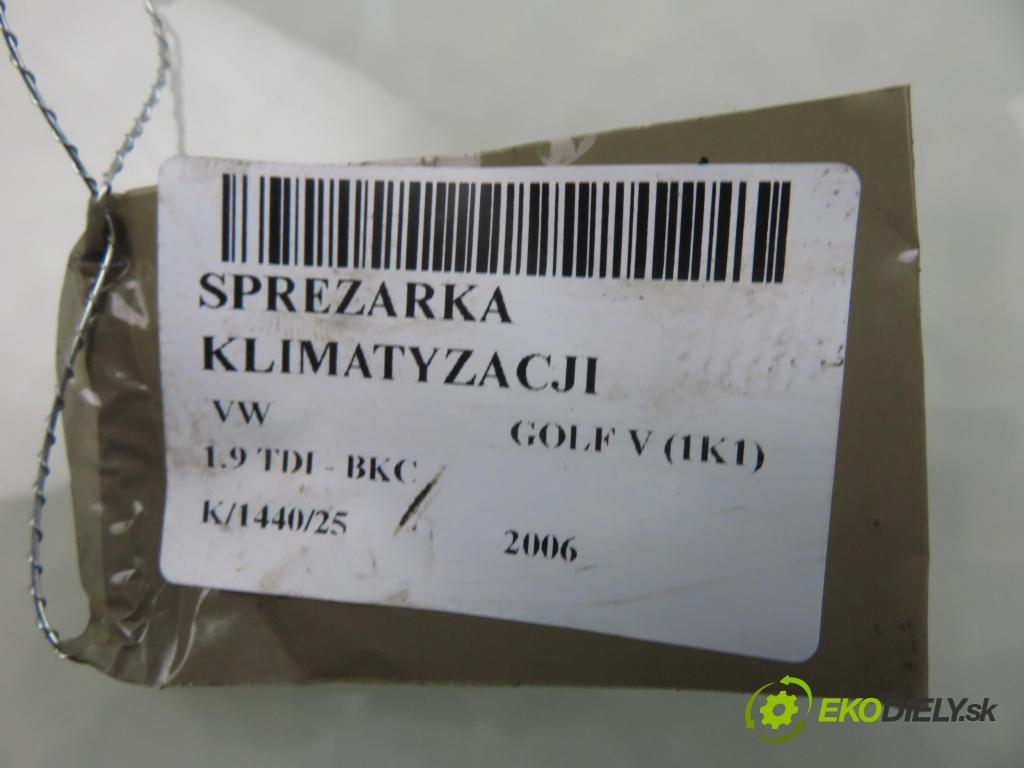 VW GOLF V (1K1) HB 2006 77,00 1.9 TDI PD 105 - BKC 1896,00 KOMPRESOR: klimatizácie 1K0820803Q (Kompresor klimatizácie)