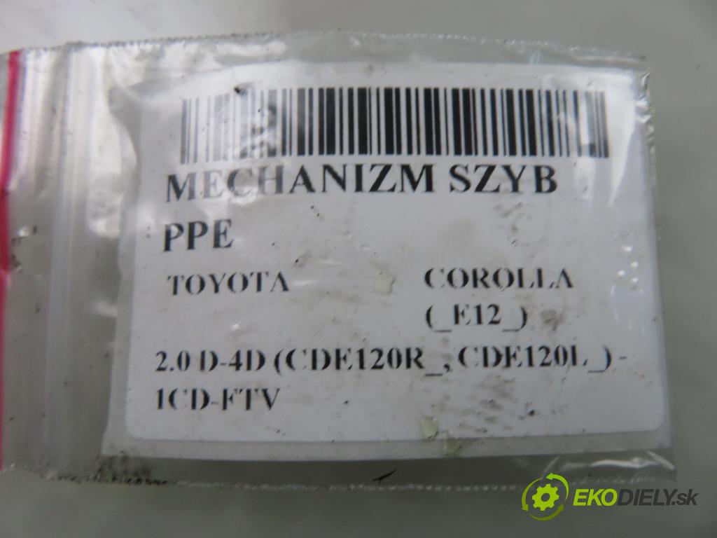 TOYOTA COROLLA (_E12_) HB 2003 85,00 2.0 D-4D 116 (CDE120R_, CDE120L_) - 1CD-FTV 1995,00 mechanismus oken PPE 6981002130