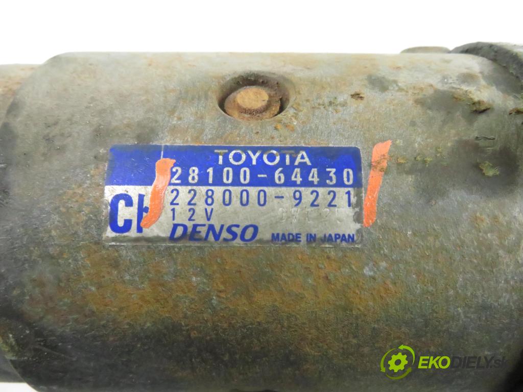 TOYOTA COROLLA (_E12_) HB 2003 85,00 2.0 D-4D 116 (CDE120R_, CDE120L_) - 1CD-FTV 1995,00 Štartér 2810064430 ; 2280009221 (Štartér)