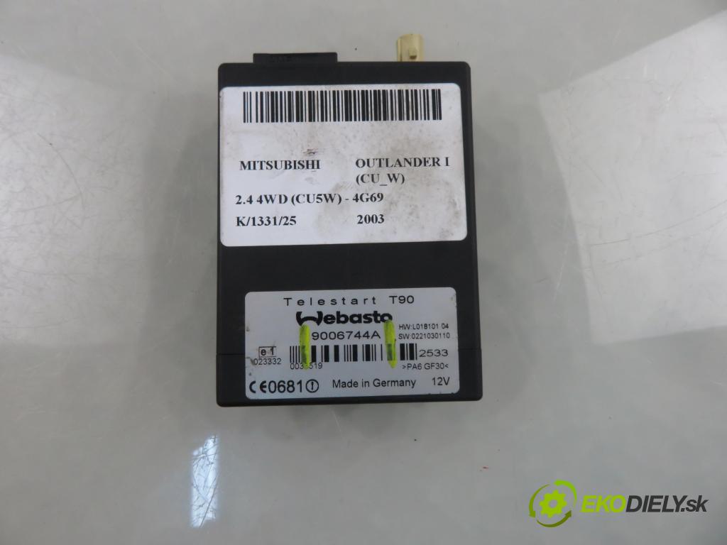 MITSUBISHI OUTLANDER I (CU_W) SUV 2003 118,00 2.4 4WD 160 (CU5W) - 4G69 2378,00 řídící jednotka Webasto 9006744A ; 9006731A ; T90