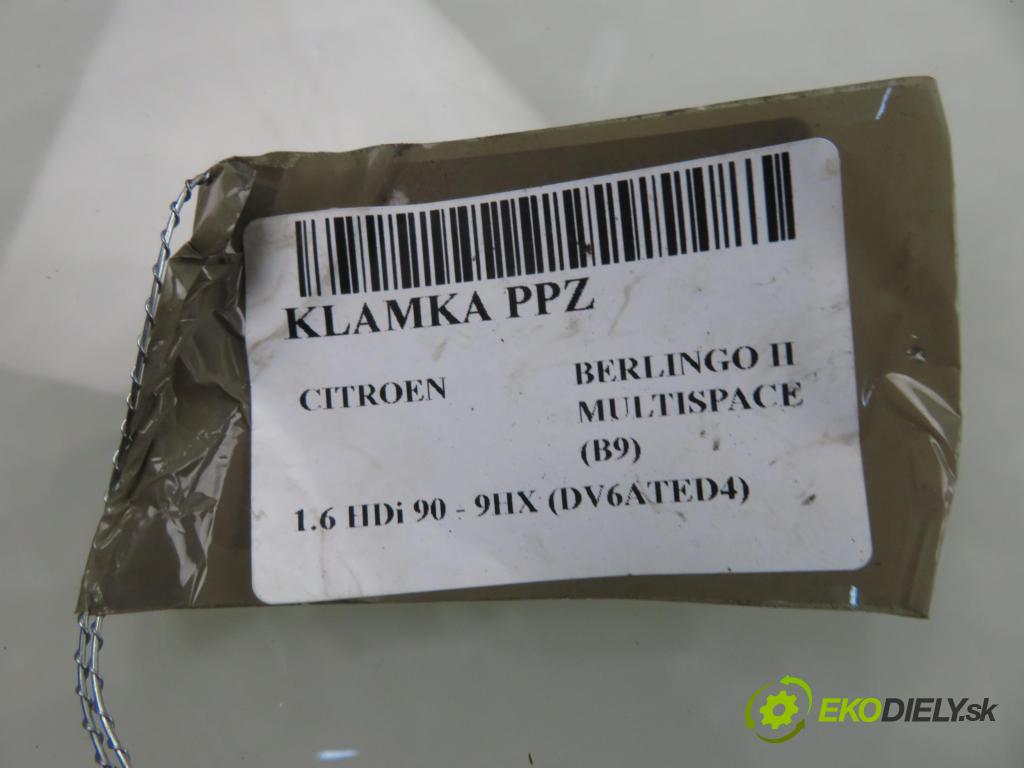 CITROEN BERLINGO MULTISPACE (B9) KOMBIVAN 2009 66,00 1.6 HDi 90 - 9HX (DV6ATED4) 1560,00 Kľučka
