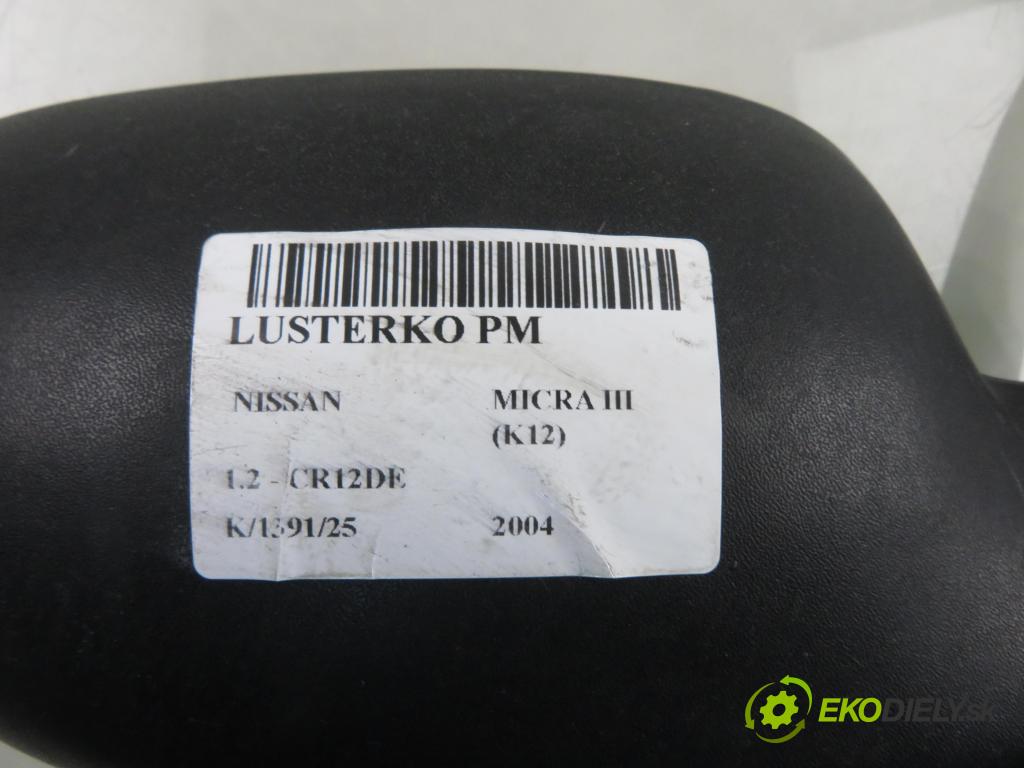 NISSAN MICRA III (K12) HB 2004 48,00 1.2 - CR12DE 1240,00 Spätné zrkadlo PM