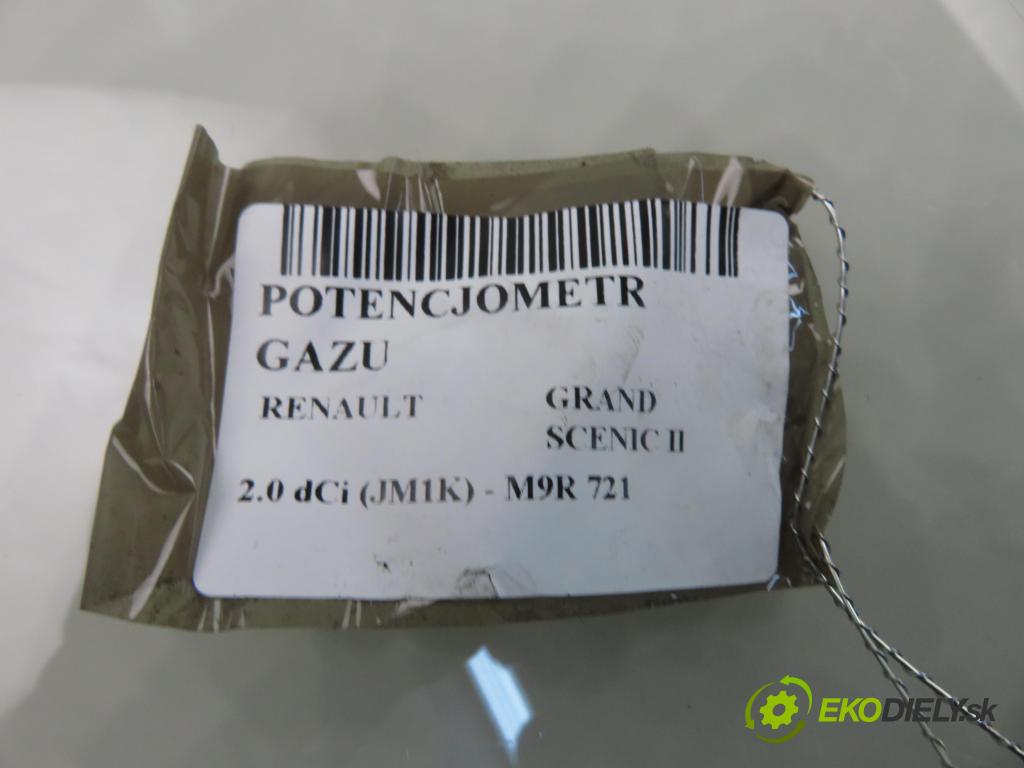 RENAULT GRAND SCENIC II (JM0/1_) MINIVAN 2007 110,00 2.0 dCi (JM1K) - M9R 721 1995,00 Potenciometer plynu 8200159647B (Potenciometer plynového pedálu)