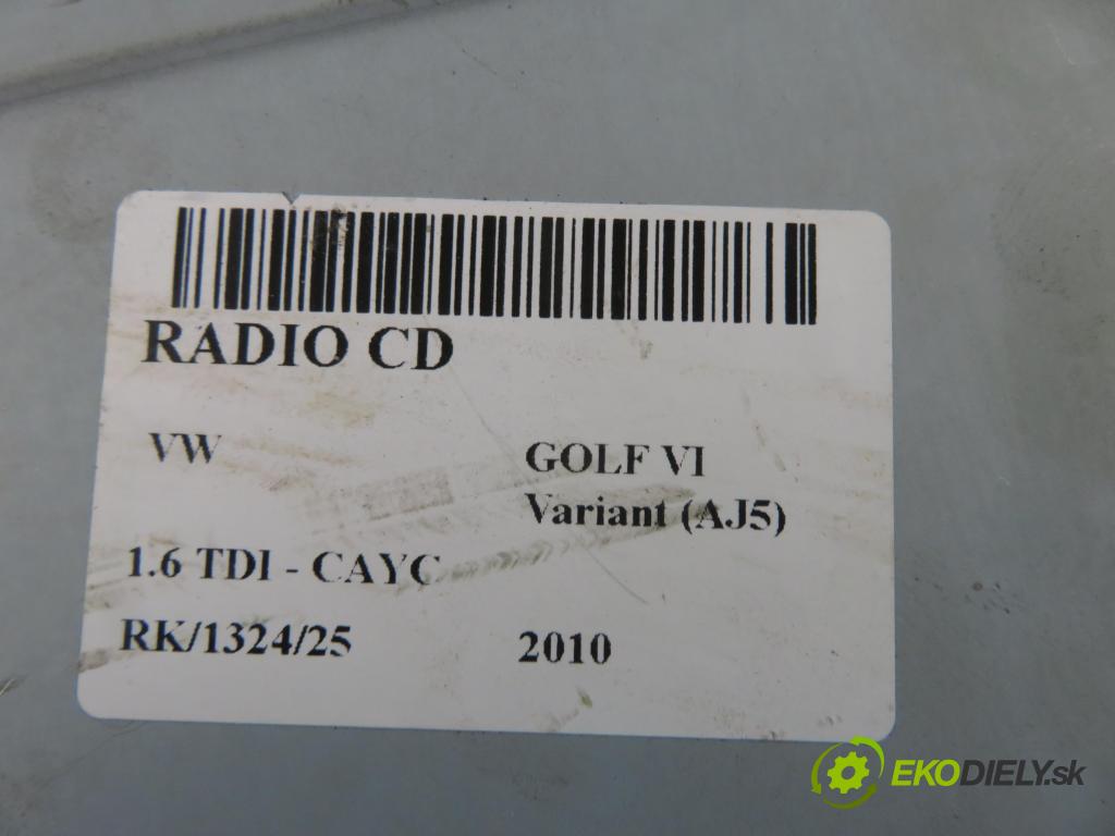 VW GOLF VI Variant (AJ5) KOMBI 2010 77,00 1.6 TDI - CAYC 1598,00 RADIO CD 1K0035186AA