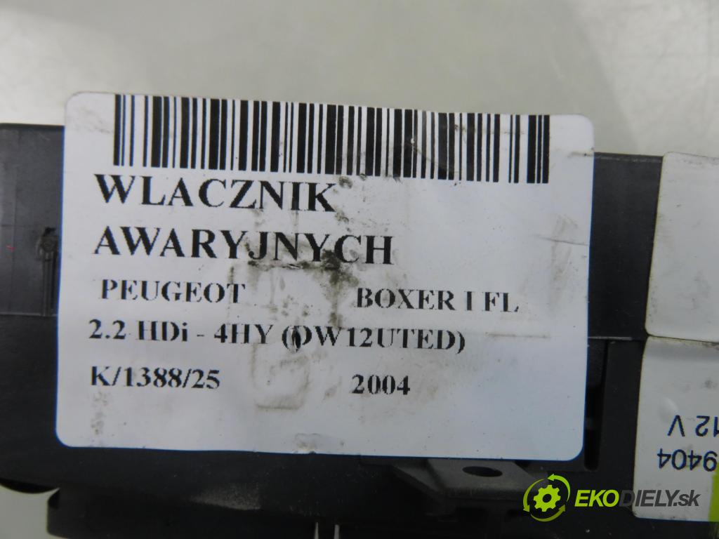 PEUGEOT BOXER Skrzynia (244) FURGON 2004 74,00 2.2 HDi - 4HY (DW12UTED) 2179,00 přepínač nouzových 7353387550