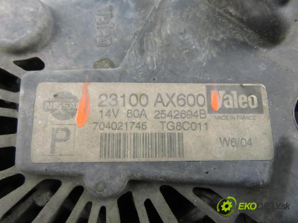 NISSAN MICRA III (K12) HB 2004 48,00 1.2 - CR12DE 1240,00 Alternátor 23100AX600 (Alternátor)