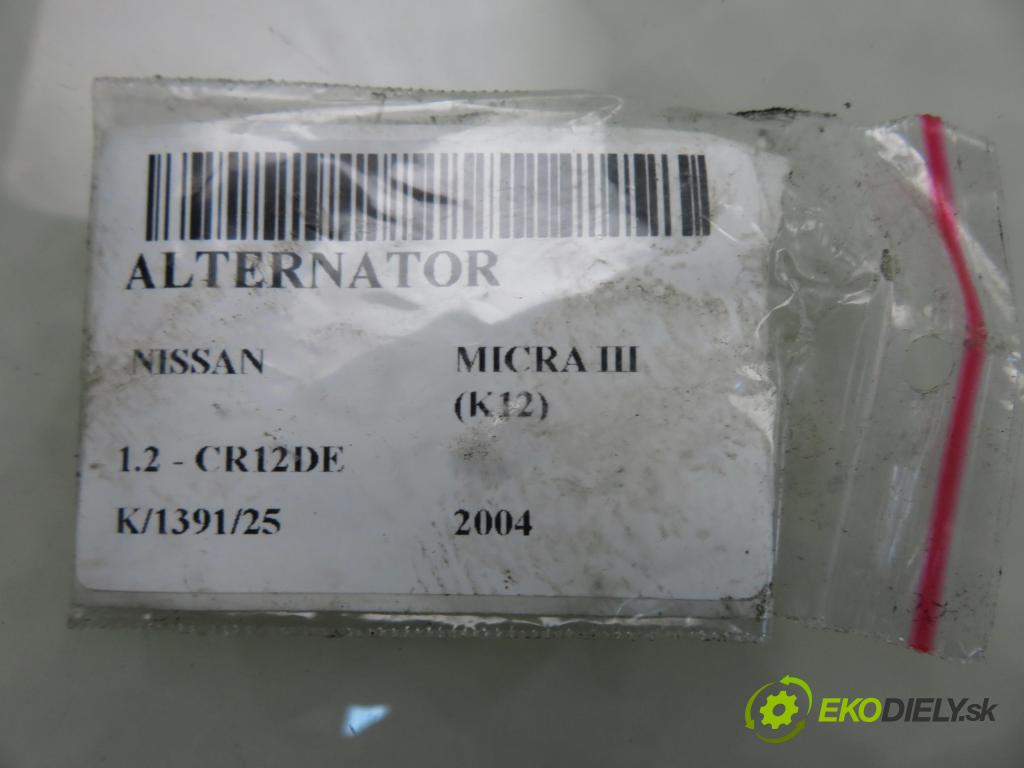 NISSAN MICRA III (K12) HB 2004 48,00 1.2 - CR12DE 1240,00 Alternátor 23100AX600 (Alternátor)